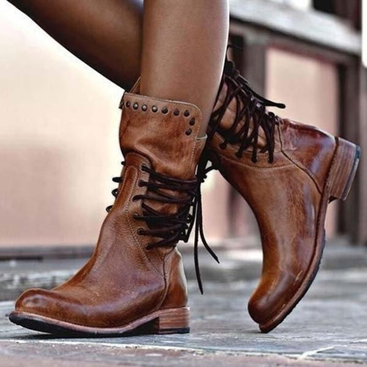 Lauren | Leather Lace-Up Boots