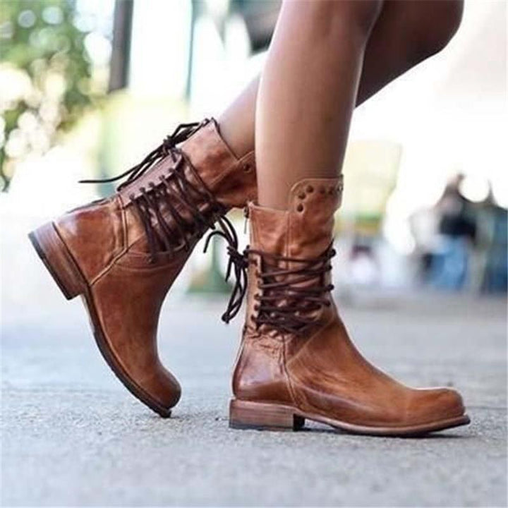 Lauren | Leather Lace-Up Boots