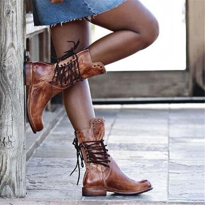 Lauren | Leather Lace-Up Boots