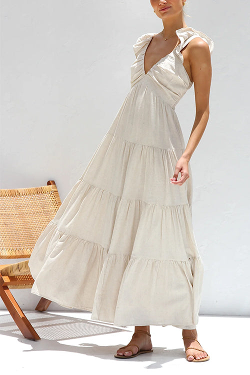Jules | V-neck Ruffled Maxi Dress