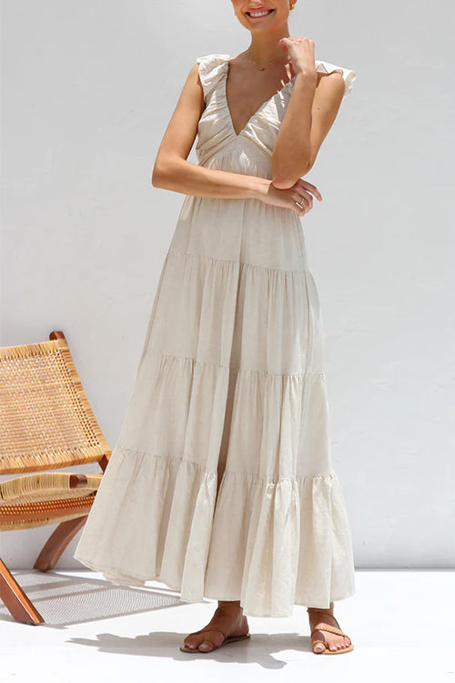 Jules | V-neck Ruffled Maxi Dress
