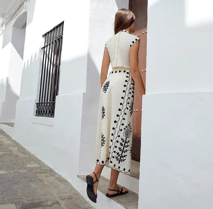 Lina ™ | Blouse with Flowing Skirt Set