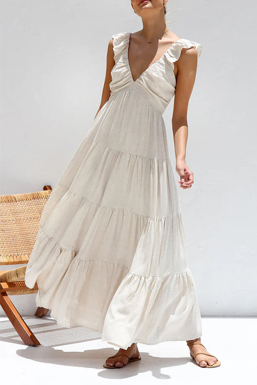 Jules | V-neck Ruffled Maxi Dress