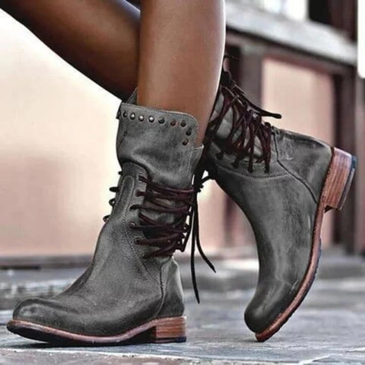 Lauren | Leather Lace-Up Boots