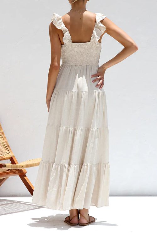 Jules | V-neck Ruffled Maxi Dress