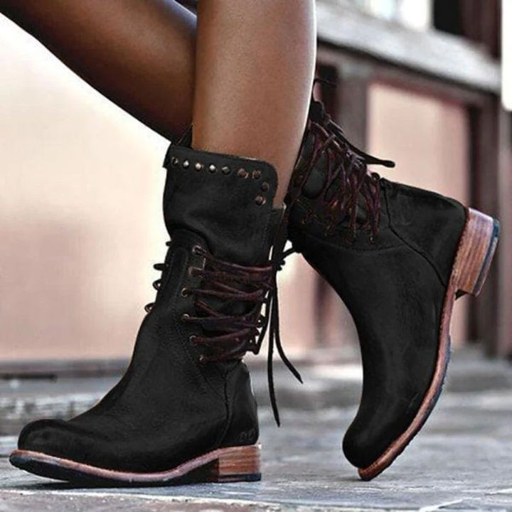 Lauren | Leather Lace-Up Boots