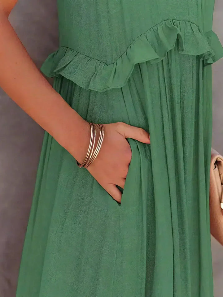 Emilia™ Halter Neck Ruffled Maxi Dress