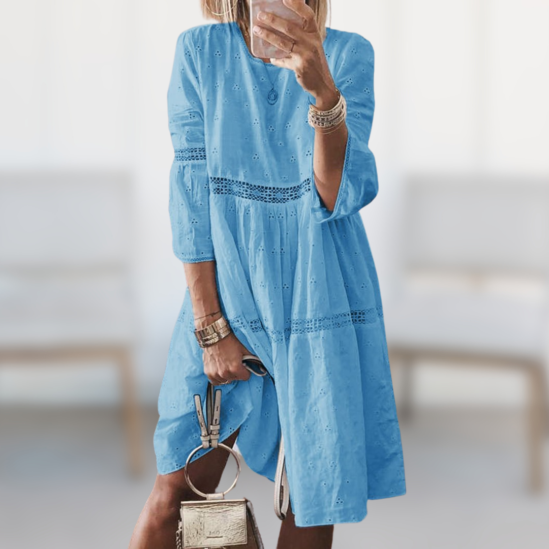 Leah™ - Elegant Cotton Linen Summer Dress