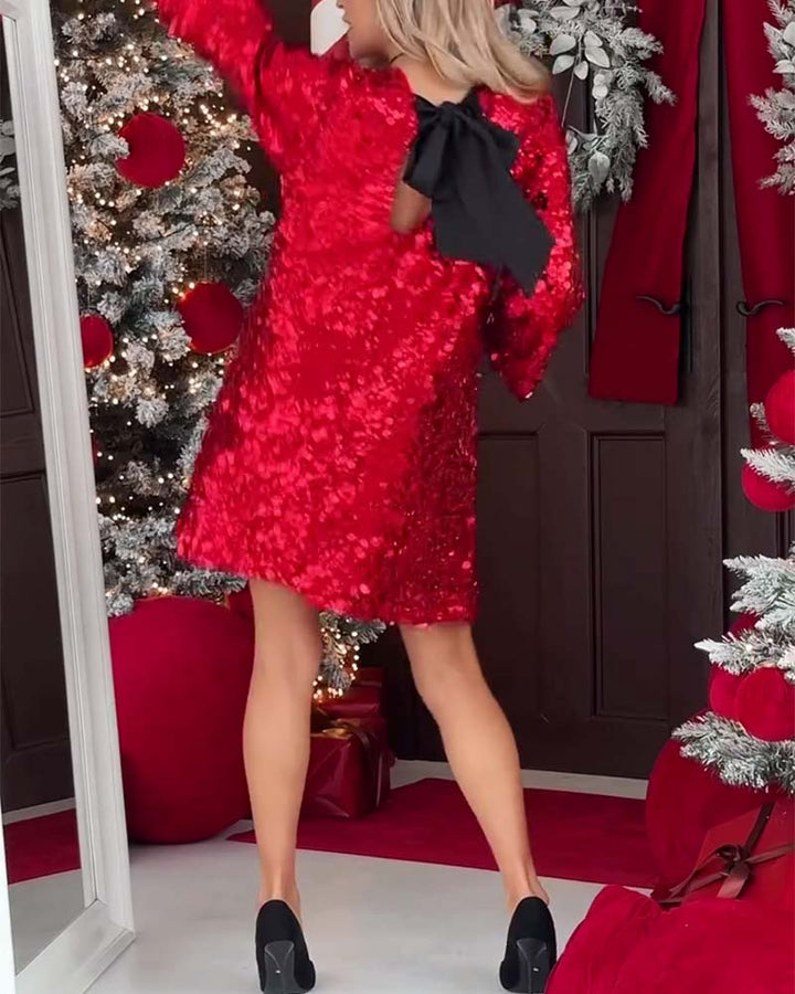 Belle - Festive Red Sequin Mini Dress