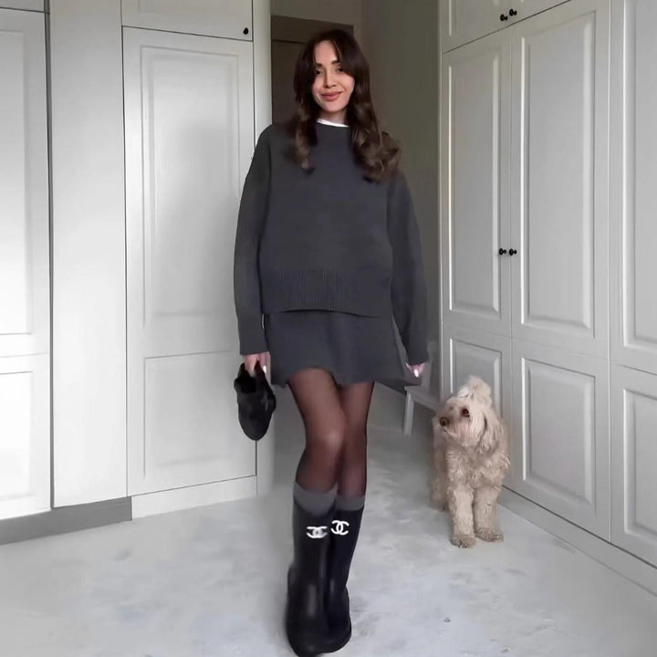 Estelle - Chic Sweater Skirt Set