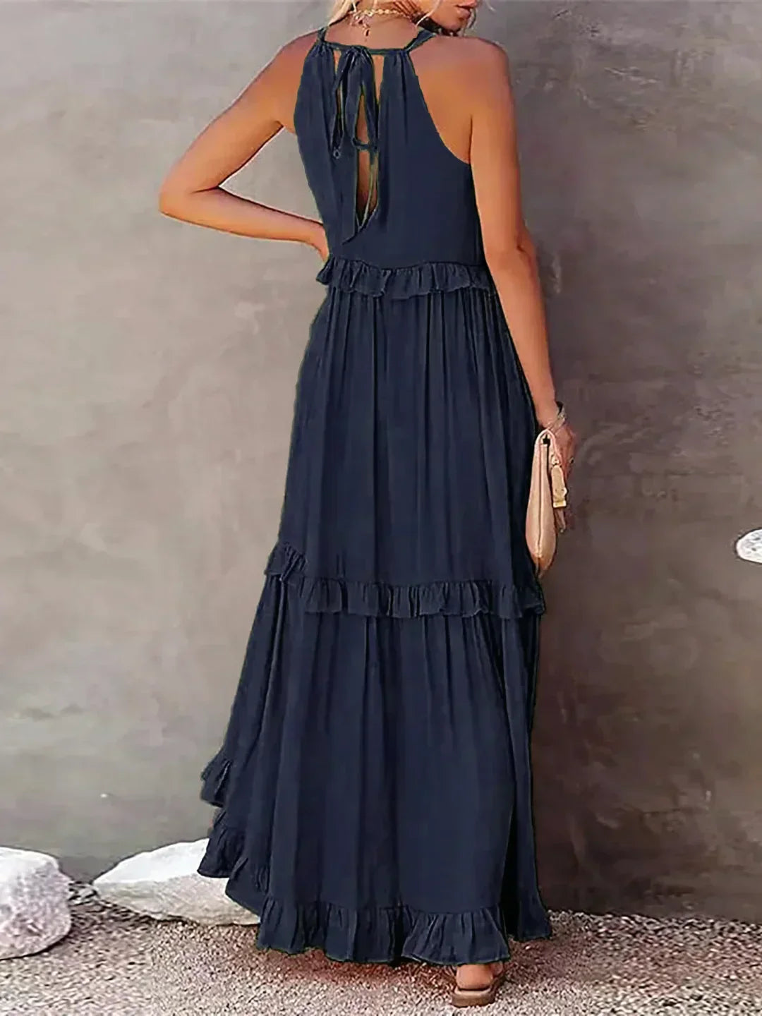 Emilia™ Halter Neck Ruffled Maxi Dress