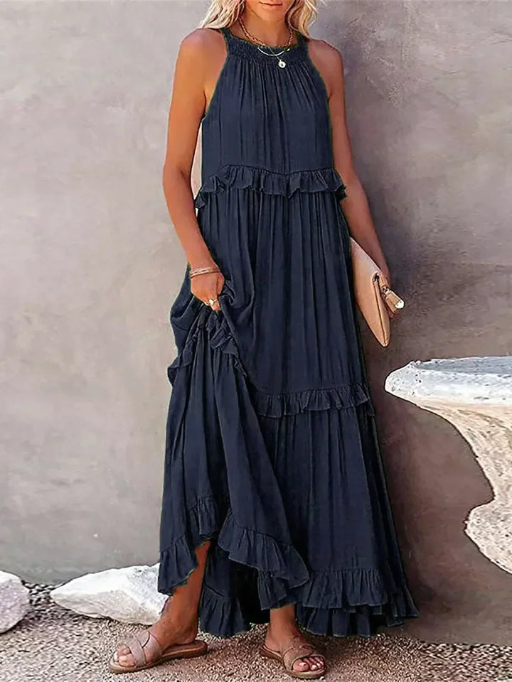 Emilia™ Halter Neck Ruffled Maxi Dress