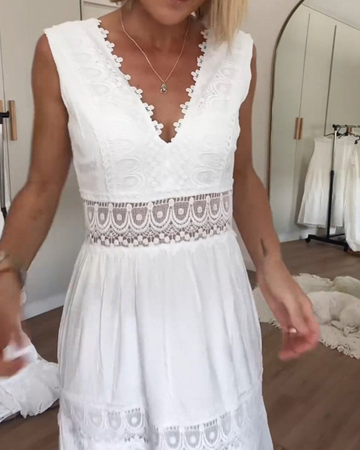Alyssa | Lace V-Neck Cami Dress