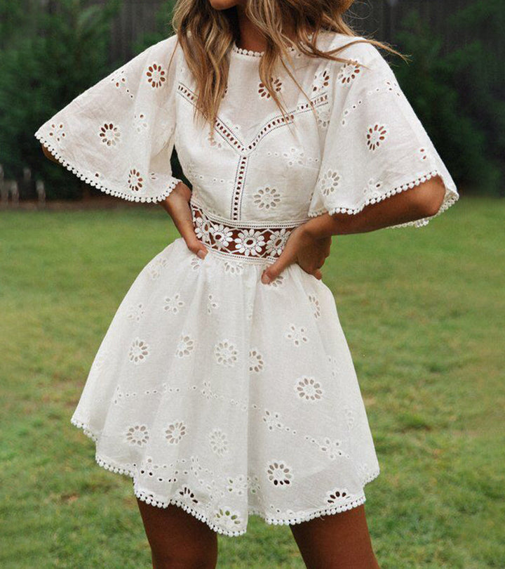 Fleur™ - Backless Dress with Bell Sleeves