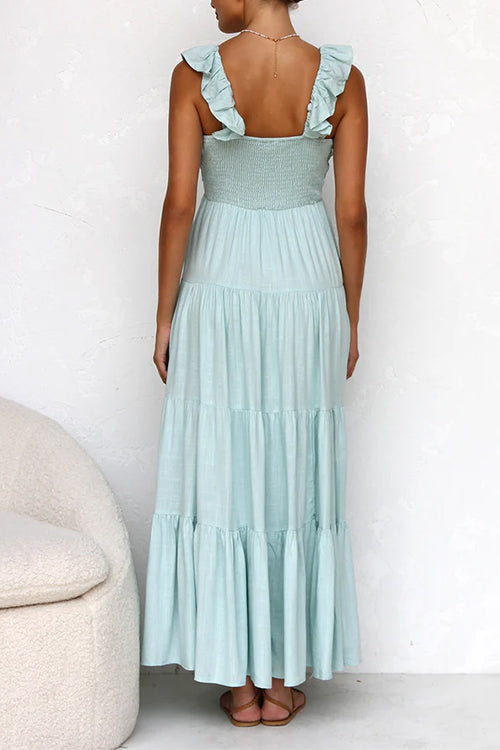 Jules | V-neck Ruffled Maxi Dress