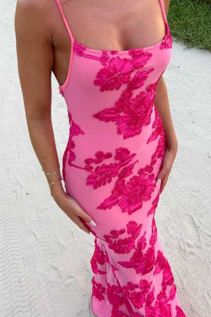 Zara™ | Pink Floral Tie-Back Dress