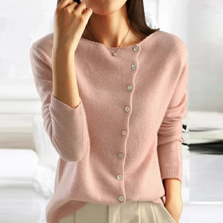 Kira | Asymmetrical Button Knit
