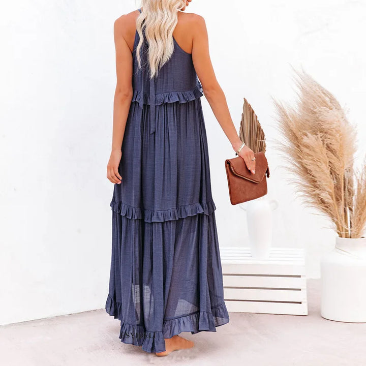 Emilia™ Halter Neck Ruffled Maxi Dress