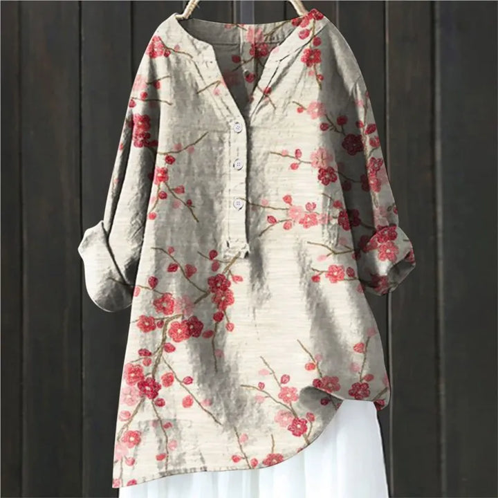 MILLY™ - CHIC BLOUSE WITH FLORAL ACCENTS