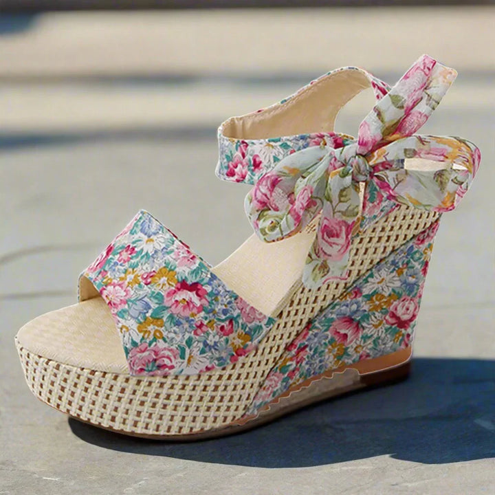 Eva | Floral Wedge Sandals