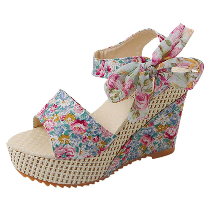 Eva | Floral Wedge Sandals