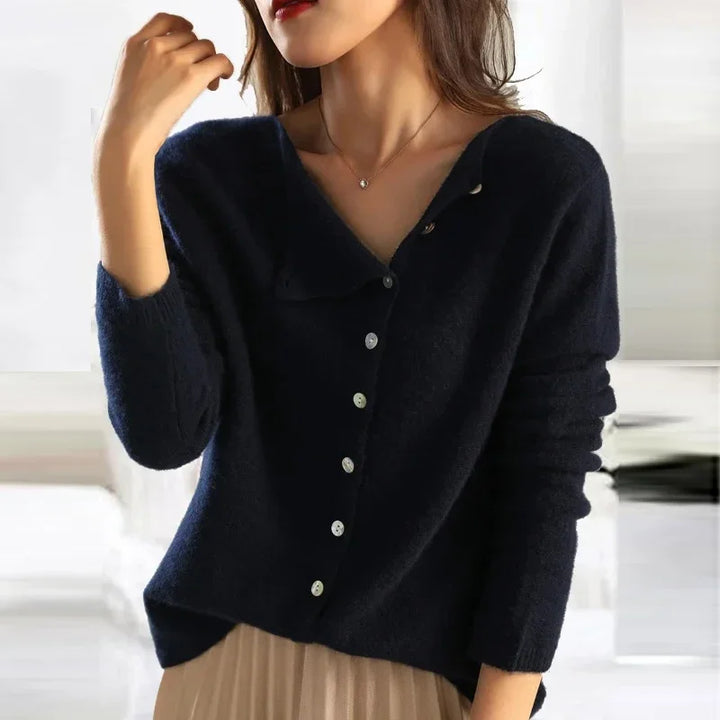Kira | Asymmetrical Button Knit