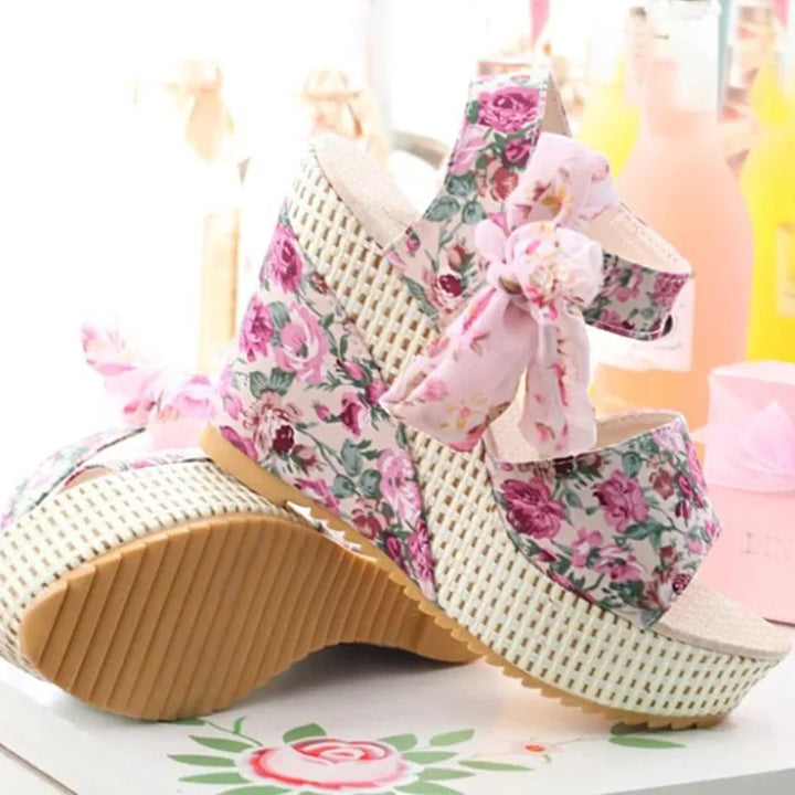 Eva | Floral Wedge Sandals