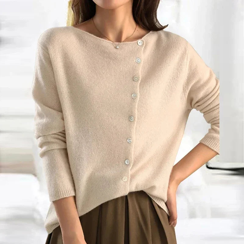 Kira | Asymmetrical Button Knit