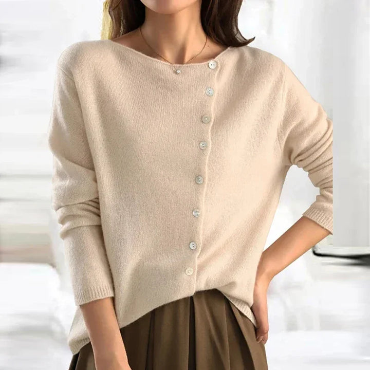 Kira | Asymmetrical Button Knit