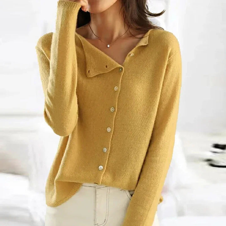 Kira | Asymmetrical Button Knit