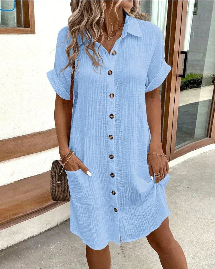 Isabelle™ - Stylish Button-Up Dress