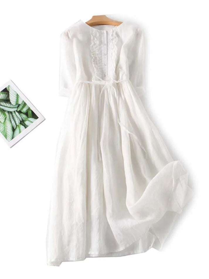 Brielle - Elegant Linen Summer Dress