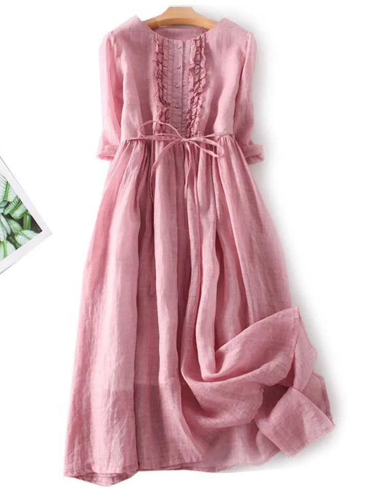 Brielle - Elegant Linen Summer Dress