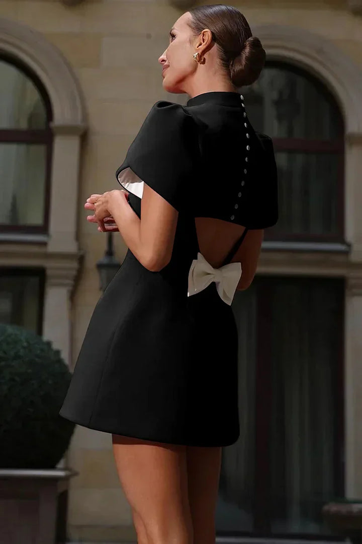 Noelle™ | Elegant Petal Sleeves Mini Dress