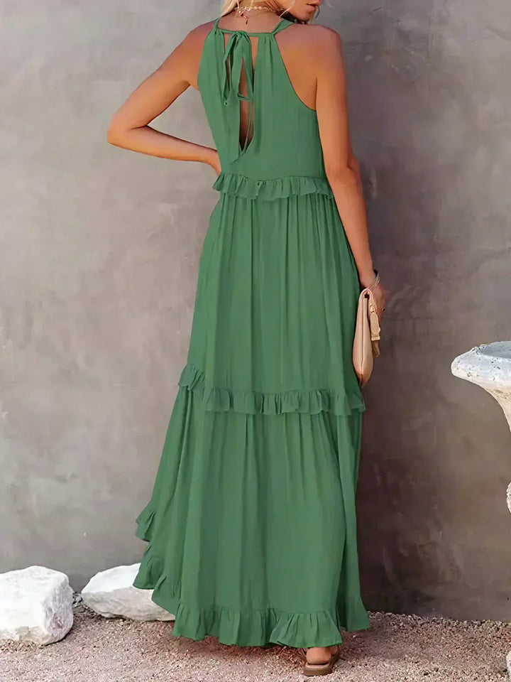 Emilia™ Halter Neck Ruffled Maxi Dress