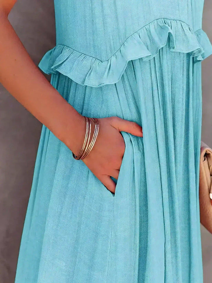 Emilia™ Halter Neck Ruffled Maxi Dress