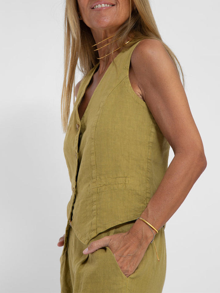 Aira™ - Button-Up Vest and Wide-Leg Trouser Combo