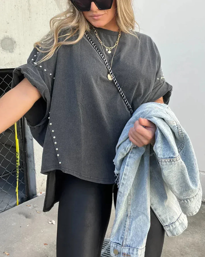 Danelle Oversized Studded Tee