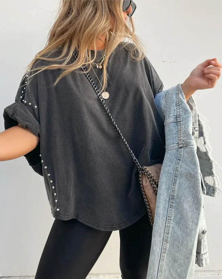 Danelle Oversized Studded Tee