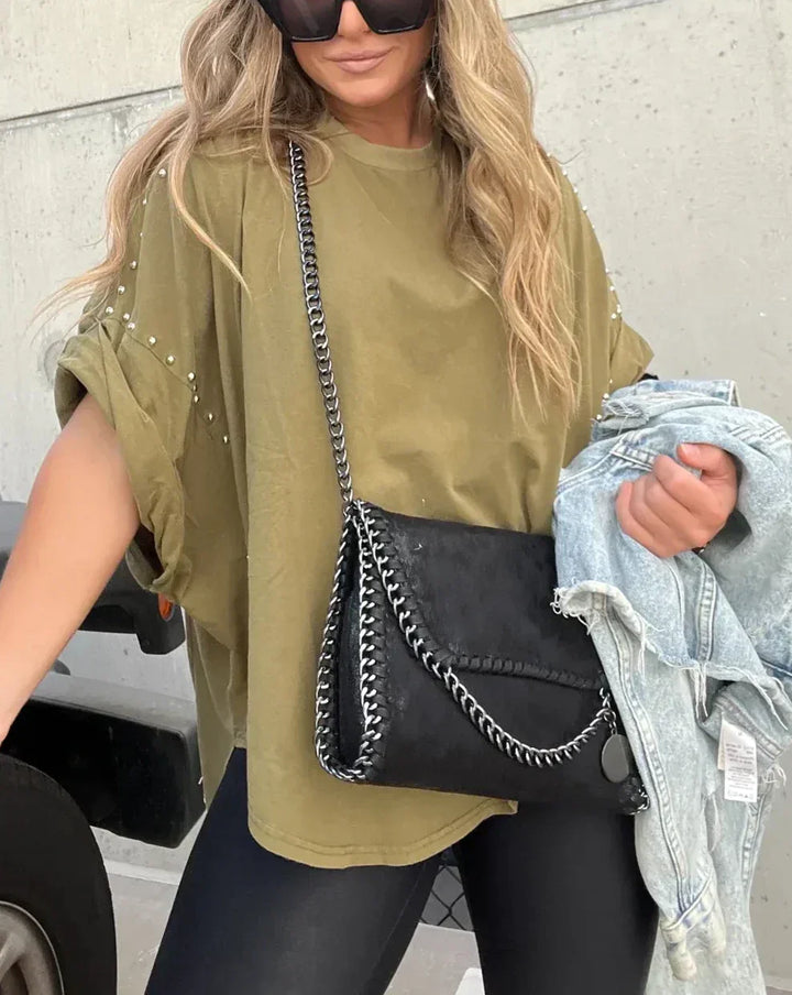Danelle Oversized Studded Tee