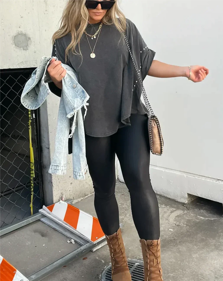 Danelle Oversized Studded Tee