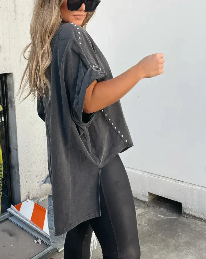 Danelle Oversized Studded Tee