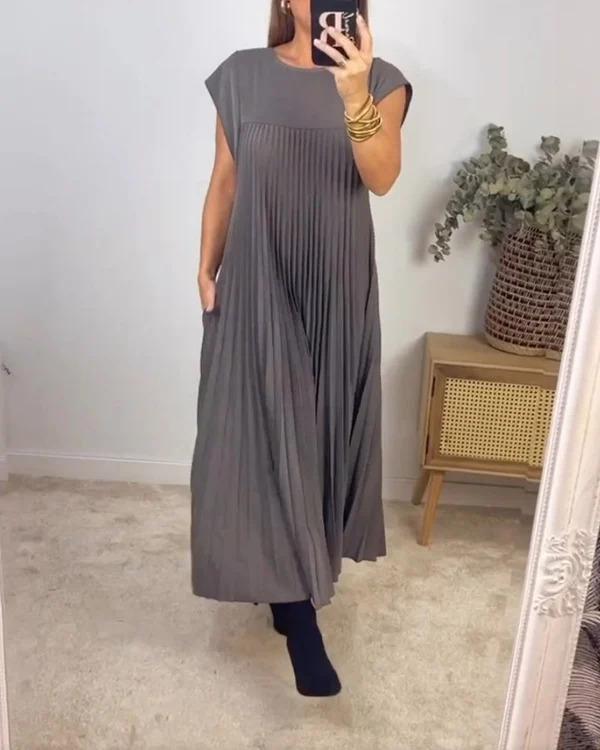 Hana Pleated Pocket Maxi Dress