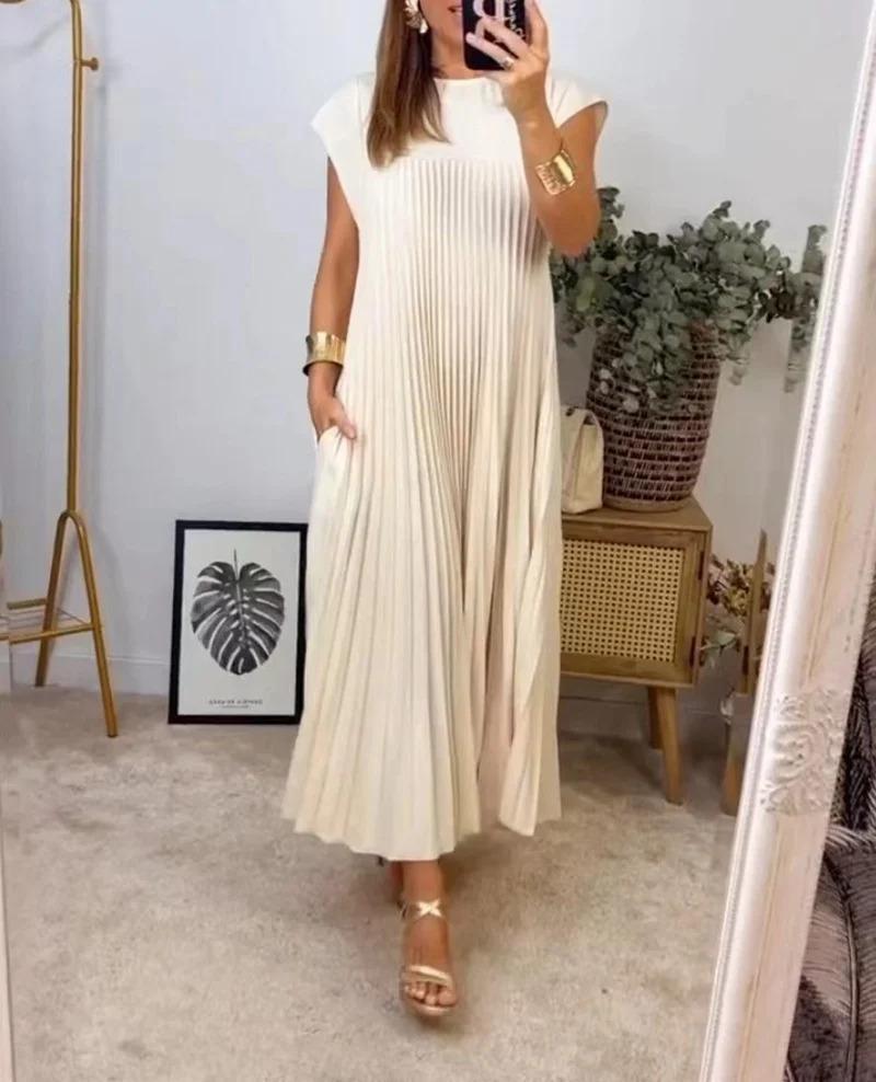 Hana Pleated Pocket Maxi Dress