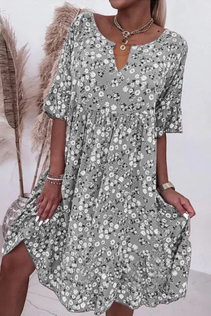 Debbie - Summer Dresses with Floral Print