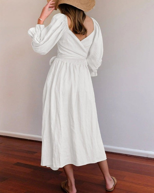 Alesha - French Dress with Folded Sleeves