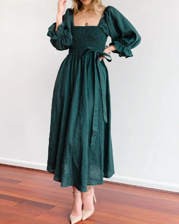 Alesha - French Dress with Folded Sleeves