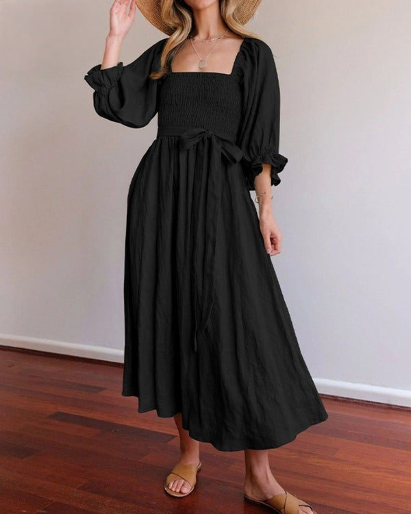 Alesha - French Dress with Folded Sleeves